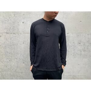 Wool & Prince Signature Long Sleeve Merino wool Henley in Grey sz M